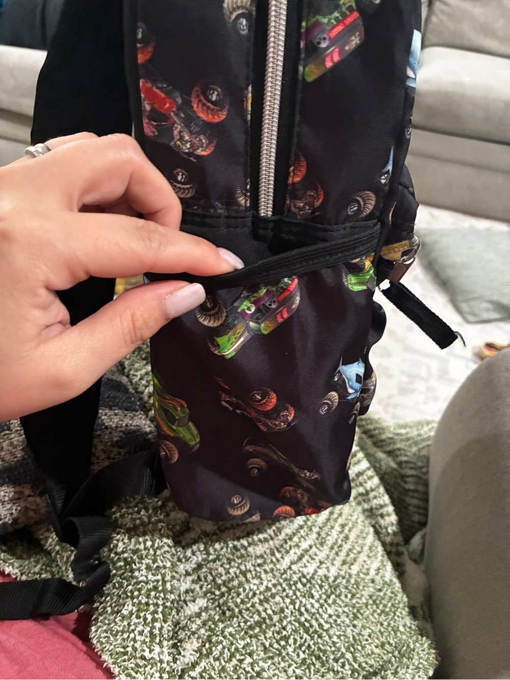Black Monster Jam Print Backpack - Picture 6 of 6